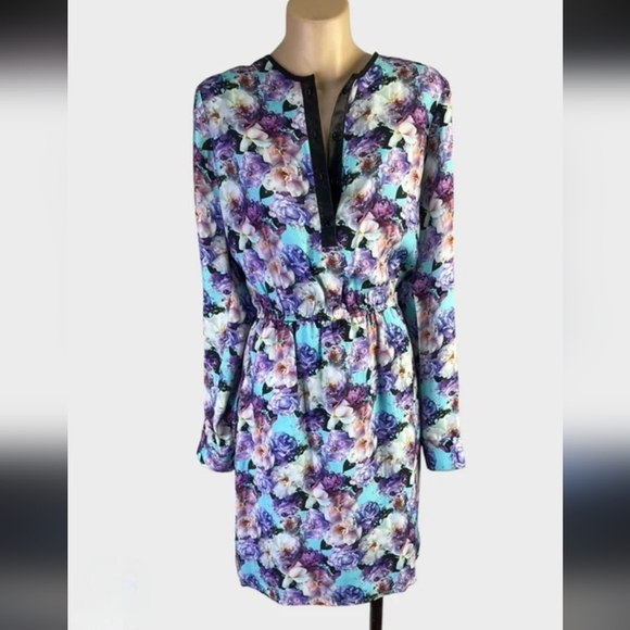 Wyatt Collection Floral Silk Long Sleeve Dress Size Medium - Picture 14 of 14